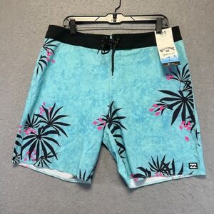 Billabong Recycler Pro Performance Boardshorts Mens 34 Blue Floral Palm Print
